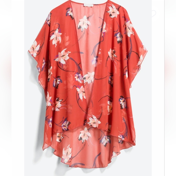 emory park Tops - Emory Park Floral Kimono Cover-Up in Red